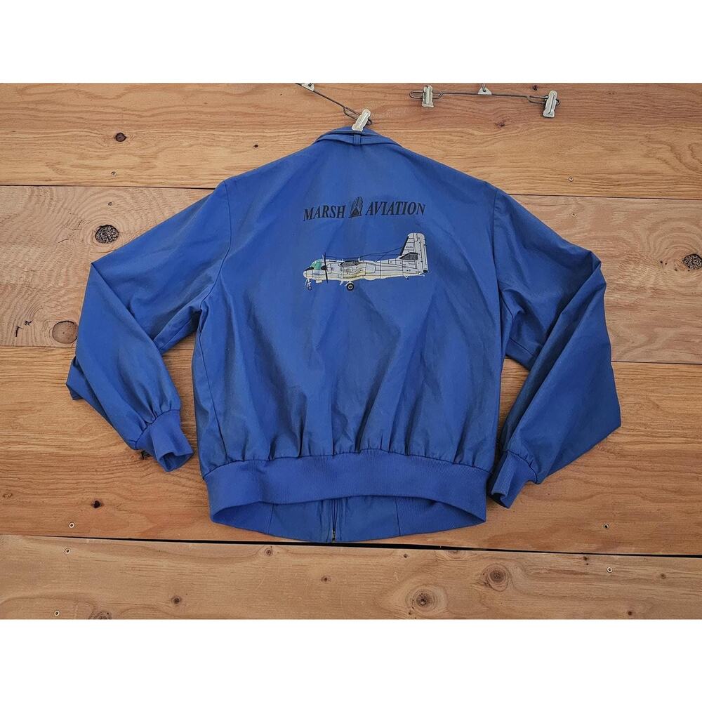 Marsh Aviation Cotton Lightweight Members Only Style Jacket Sz L 1980s